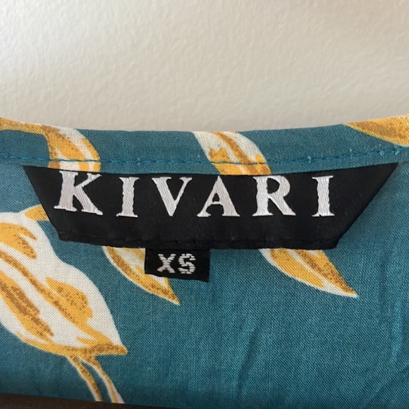 KIVARI Lucia Teal Floral Frill Wrap Mini Dress RRP$190 - Picture 15 of 16